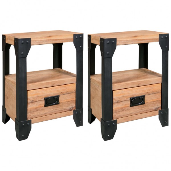 Mesas de noite de madeira maciça 40x30x54 cm D