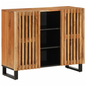 Aparador de madera maciza acacia 90x34x75 cm D