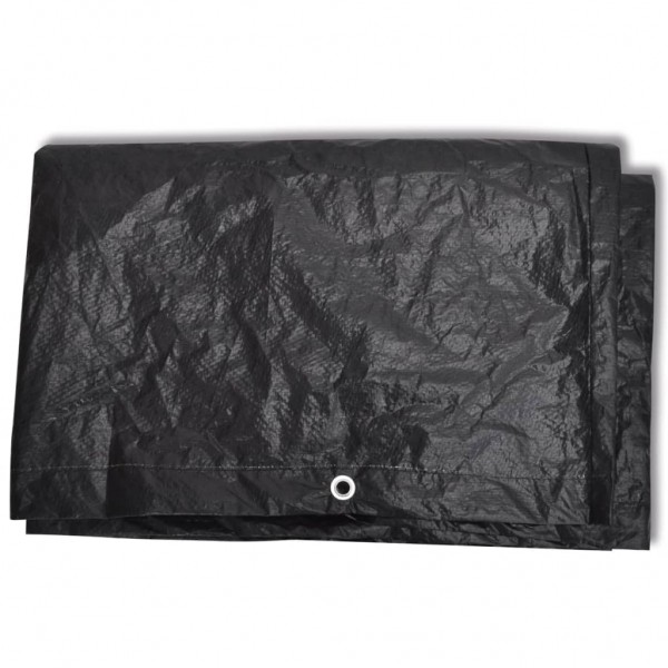Funda de muebles de jardín 2 uds set ratán 8 personas 10 ojales M 4