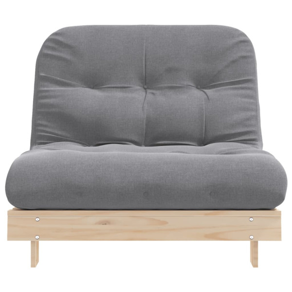 Futón sofá cama con colchón madera maciza de pino 100x206x11 cm M 5