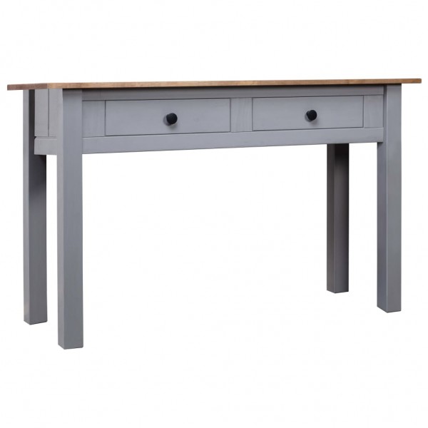 Mesa de console em madeira maciça de pinho estilo Panamá cinza 110x40x72 cm D