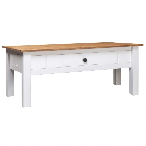Mesa de centro madeira de pinho estilo Panamá branco 100x60x45 cm D