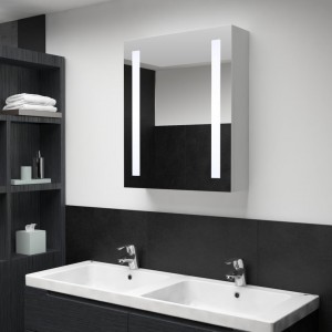 Armario de de baño con espejo y LED 50x13x70 cm | Armarios d...