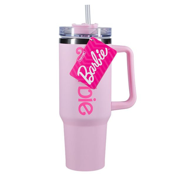 Vaso termo con pajita paladone barbie logo xl 1200 ml D