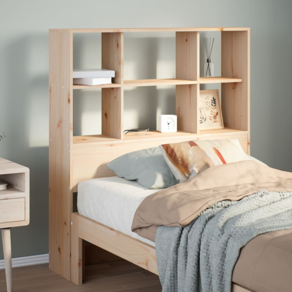 Cabecero de cama con almacenaje madera maciza de pino 100 cm D