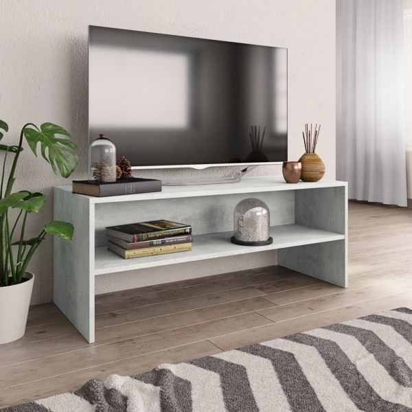 Mobiliário de televisão madeira contraplacada cinza concreto 100x40x40 cm D