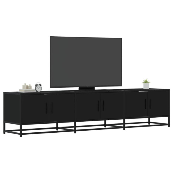 Móveis de TV madeira de engenharia preta 180x35x41 cm D