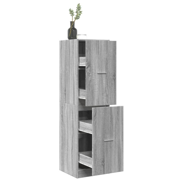 Armario botiquín madera ingeniería gris Sonoma 40x41x144.5 cm D