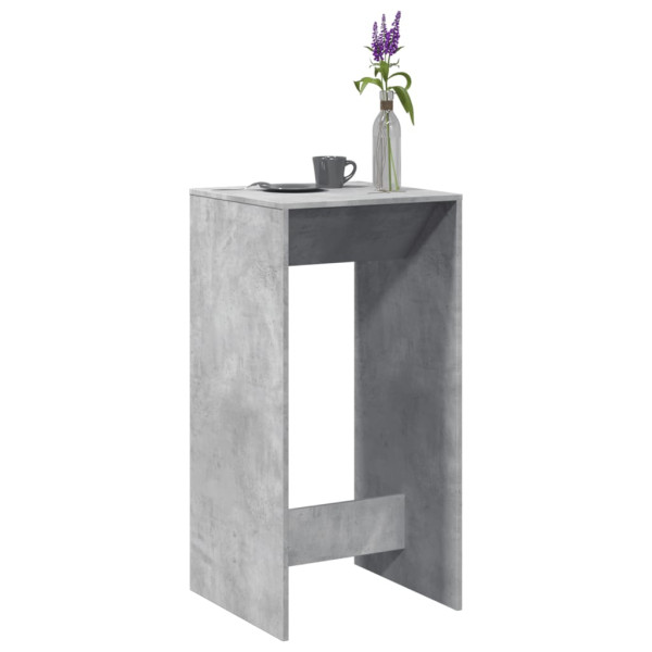 Mesa alta de bar madera ingeniería gris hormigón 51x50x103.5 cm D