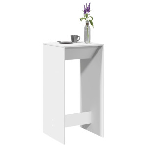 Mesa alta de bar madera de ingeniería blanca 51x50x103.5 cm D