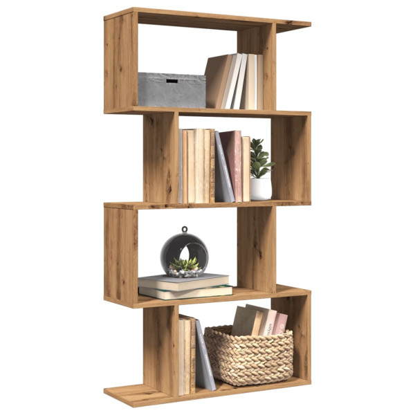 Librería divisora 4 niveles madera roble artisan 70x24x129 cm D