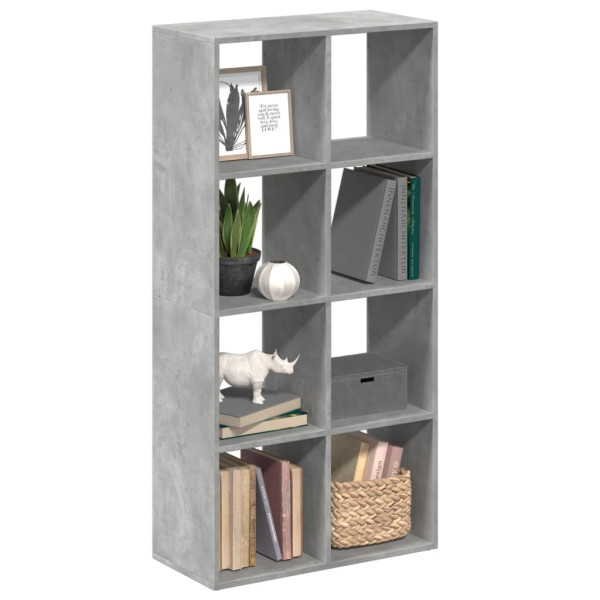 Librería divisora madera gris hormigón 69.5x29x137.5 cm D