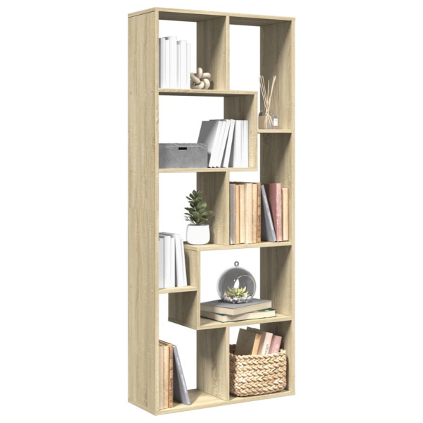 Librería divisora madera ingeniería roble Sonoma 67x25x161.5 cm D