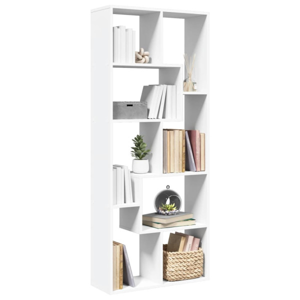 Librería divisora madera ingeniería blanca 67x25x161.5 cm D