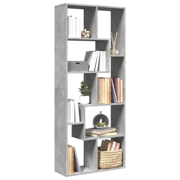 Librería divisora madera ingeniería gris hormigón 67x25x161.5cm D