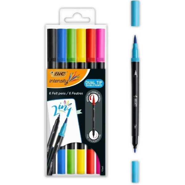 Rotuladores punta fina bic intensity dual tip 989694/ colores surtidos D