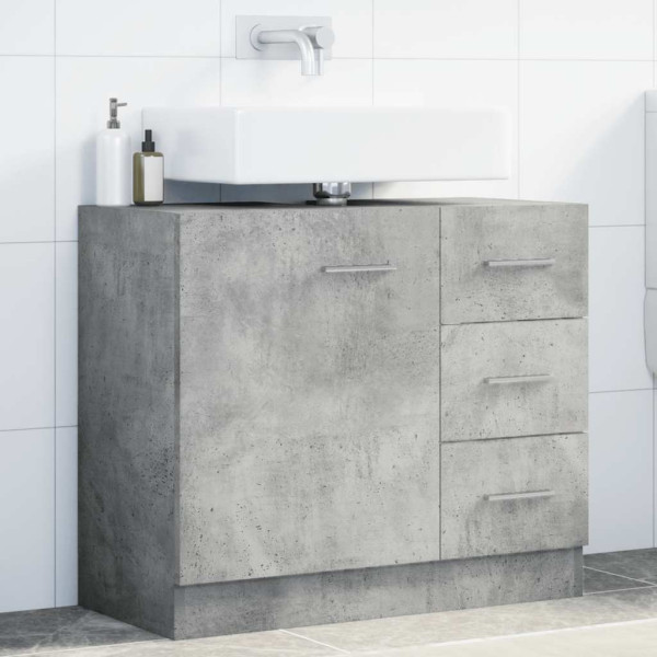 Armario para lavabo contrachapada gris hormigón 63x30x54 cm D