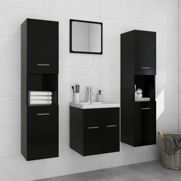 Conjunto de muebles de baño aglomerado negro D