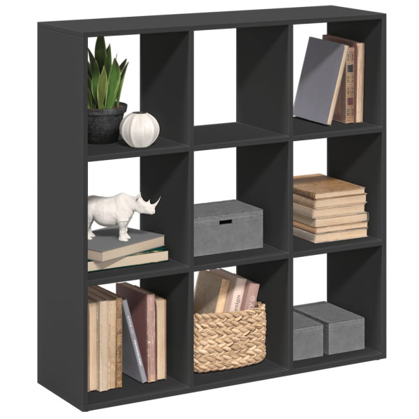 Librería divisora madera de ingeniería negra 102x29x103.5 cm D