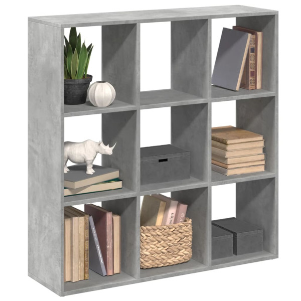 Biblioteca de madeira dividindo concreto 102x29x103.5 cm D