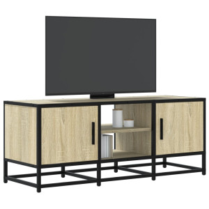 Mueble TV metal y madera ingeniería roble Sonoma 100x35x41 cm D