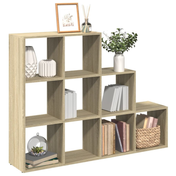 Librería divisora 3 niveles madera Sonoma 137.5x29x103.5 cm D