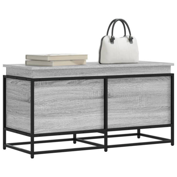 Caja de almacenaje con tapa madera gris Sonoma 100x40x51.5 cm D