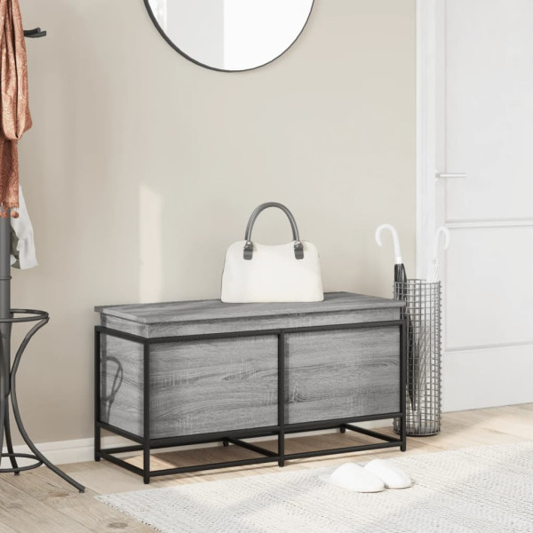 Caja de almacenaje con tapa madera gris Sonoma 100x40x51.5 cm M 3