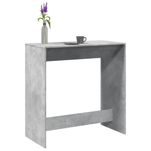 Barra de mesa alta madeira engenharia de concreto cinza 102x50x103.5cm D