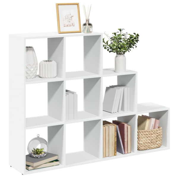 Librería divisora 3 niveles madera blanca 137.5x29x103.5 cm D