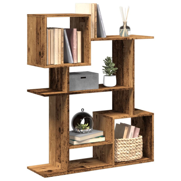 Librería divisora madera ingeniería envejecida 92x29x112 cm D