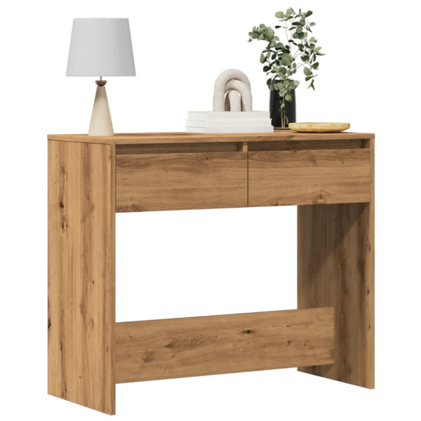 Mesa consola madera de ingeniería roble artesanal 89x41x76.5 cm D