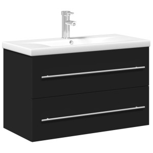 Mueble de baño con lavabo integrado negro D