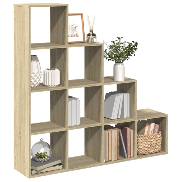 Librería divisora 4 niveles madera Sonoma 131.5x29x131.5 cm D