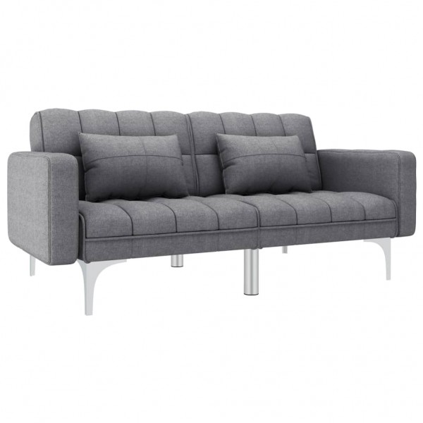 Sofá cama de tela gris claro Sofá cama de tela gris claro D