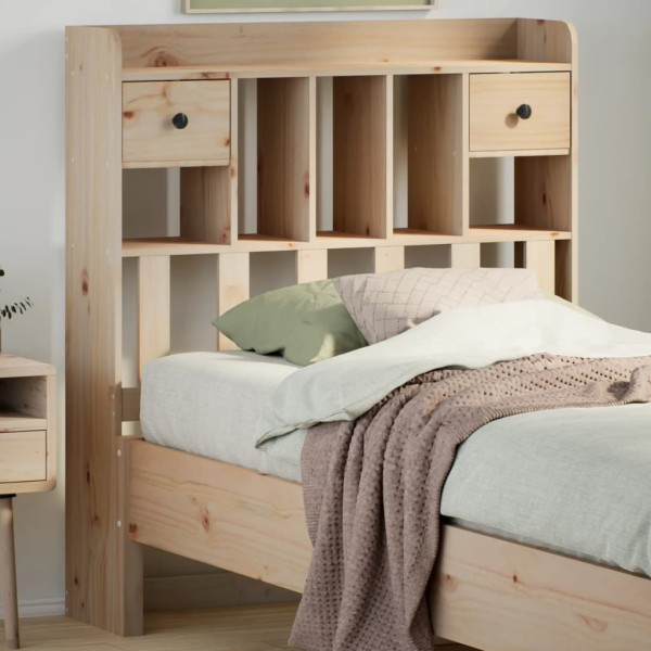 Cabecero de cama con almacenaje madera maciza de pino 90 cm D