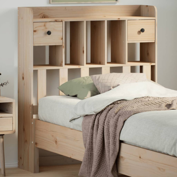 Cabecero de cama con almacenaje madera maciza de pino 75 cm D