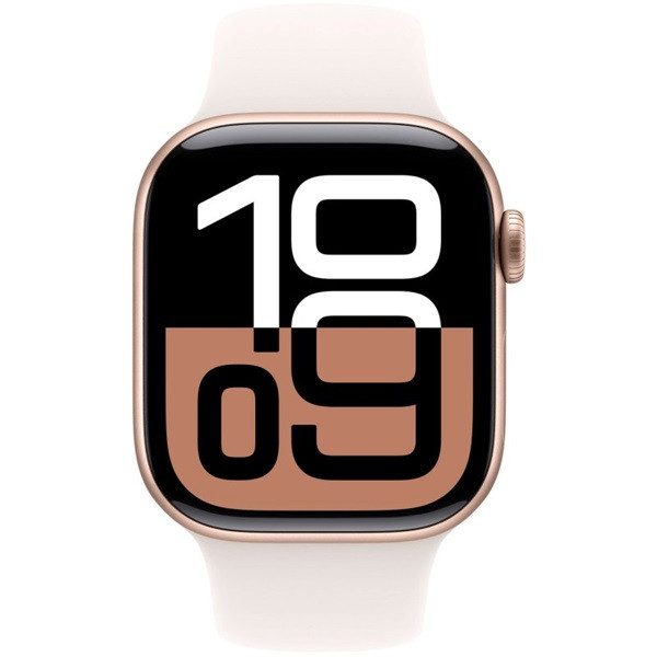 Apple Relógio Série 10 GPS 42 mm alumínio rosa ouro pulseira esportiva M/L rosa D