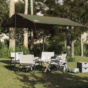 Lona de camping impermeável verde oliva 306x306 cm D