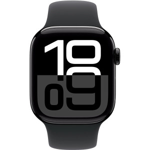 Apple Relógio Série 10 GPS 46 mm pulseira esportiva de alumínio preto S/M preto D