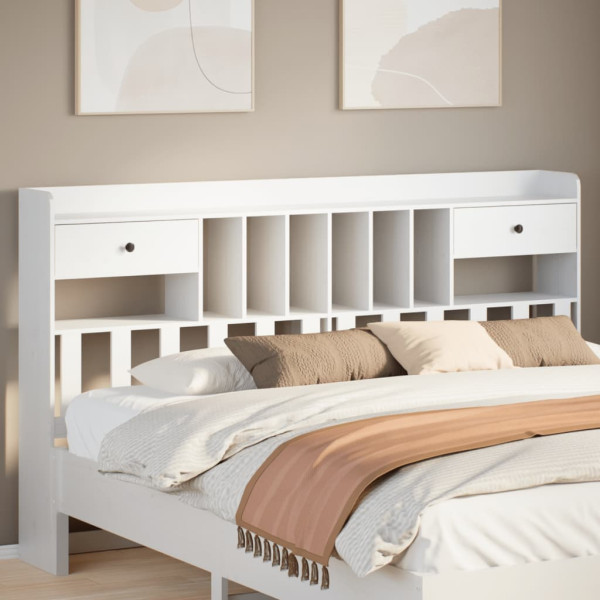 Armário de cama madeira maciça pinheiro branco 180 cm D