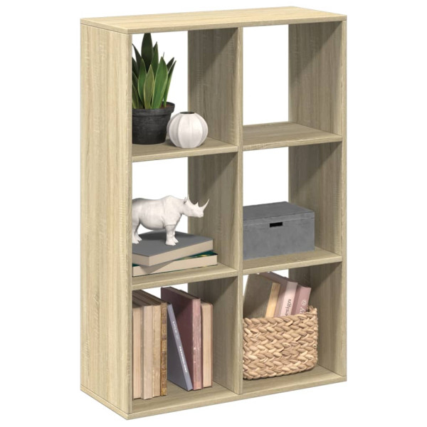 Librería divisor madera ingeniería roble Sonoma 69.5x29x103.5cm D