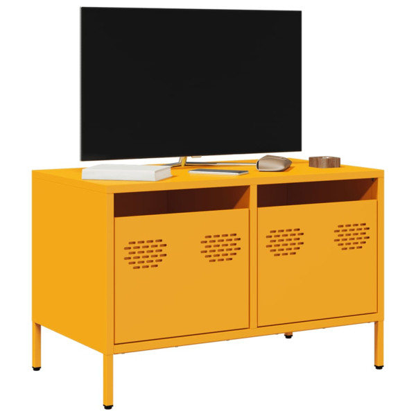 Mueble TV acero laminado en frío amarillo mostaza 68x39x43.5 cm D