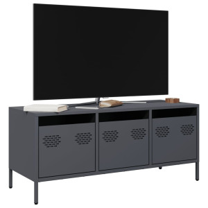 Armário de TV de aço laminado frio antracite 101.5x39x43.5 cm D