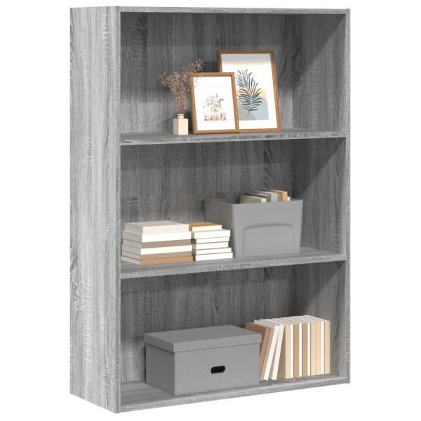 Estantería de madera de ingeniería gris Sonoma 80x30x114 cm D