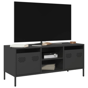 Mueble para TV acero laminado en frío negro 101.5x39x43.5 cm D