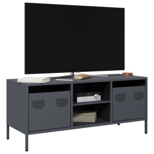 Mueble de TV acero laminado en frío antracita 101.5x39x43.5 cm D