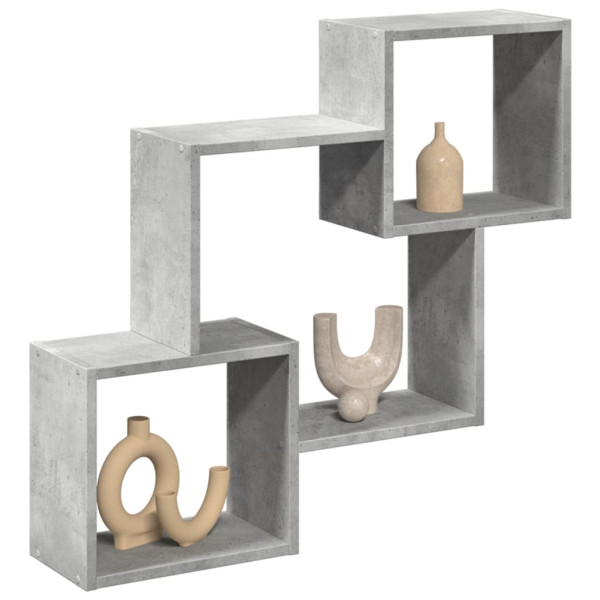 Armario de pared madera de ingeniería gris hormigón 78x18x71 cm D