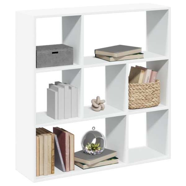 Librería divisora madera ingeniería blanca 102x29x103.5 cm D