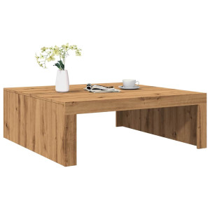 Mesa de centro madera de ingeniería roble artisan 100x100x35 cm D